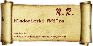 Mladoniczki Róza névjegykártya