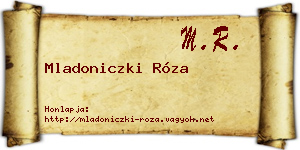Mladoniczki Róza névjegykártya